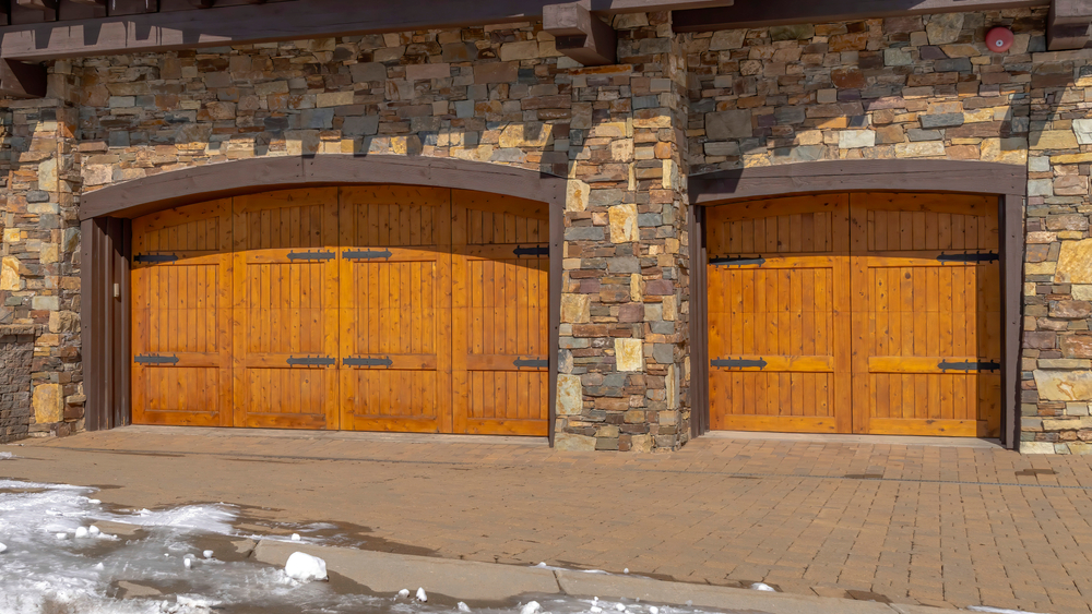 wooden garage doors with regular maintenance